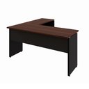 Ver imagem 5 de Mesa Escrivaninha em L 135cm x 150cm Pés Painel F5 Office Cor:Louro Preto com Preto