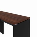 Ver imagem 7 de Mesa Escrivaninha em L 135cm x 150cm Pés Painel F5 Office Cor:Louro Preto com Preto