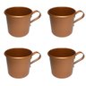 Kit Jogo 4 Caneca Copo Moscow Mule Alumínio Cor Cobre 350ml - 1