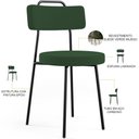 Ver imagem 3 de Cadeira Decorativa Estofada Para Sala De Jantar Barcelona L02 Suede Verde Musgo - Lyam Decor