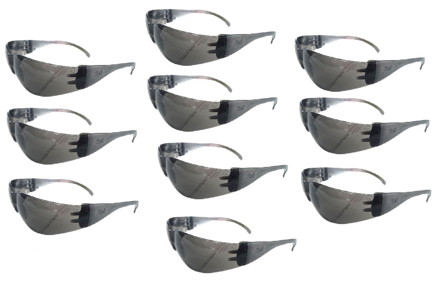 Kit 10 Unid Oculos Cinza Fumê Lente Escura Virtua 3m Ca15649:cinza - 5