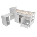 Ver imagem 3 de Cama de Solteiro Multifuncional com Escrivaninha e Armário Branco Cm8021 Tecno Mobili