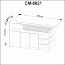 Ver imagem 4 de Cama de Solteiro Multifuncional com Escrivaninha e Armário Branco Cm8021 Tecno Mobili