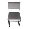 Cadeira Estofada de Aço Ferro Cor Preto com Estofado Cinza Estilo Industrial Cd-02 - 1