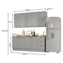 Ver imagem 4 de Cozinha Americana 4 Peças com Balcão e Tampo 9 Portas 3 Gavetas MDF Cinza-Nature Móveis Henn