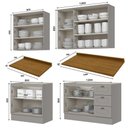 Ver imagem 3 de Cozinha Americana 4 Peças com Balcão e Tampo 9 Portas 3 Gavetas MDF Cinza-Nature Móveis Henn
