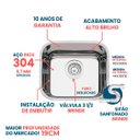 Ver imagem 2 de Cuba Pia Inox 40x34x19 Inox 304 - American Steel