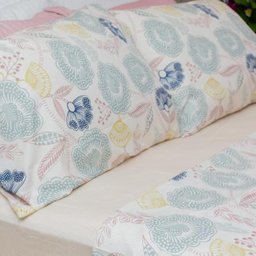 Jogo de Cama 300 Fios Estampado Queen 4 peças Artsy Floral - 2