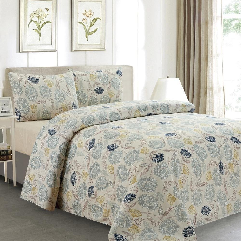 Jogo de Cama 300 Fios Estampado Queen 4 peças Artsy Floral