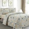 Jogo de Cama 300 Fios Estampado Queen 4 peças Artsy Floral - 1