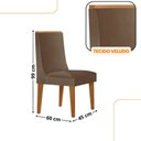 Ver imagem 3 de Mesa de Jantar Diane 120cm Tampo Mdf Vidro com 4 Cadeiras Lisboa Moderna Mobília