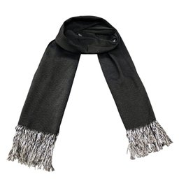 Xale Peseira Cachecol Echarpe Manta Pashmina Lenço Longo Frio Preto - 1