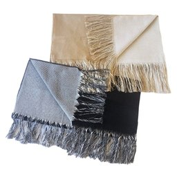 Xale Peseira Cachecol Echarpe Manta Pashmina Lenço Longo Frio Preto - 6
