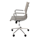 Ver imagem 3 de Cadeira Escritório Cinza Diretor Eames Couro 3301 Baixa