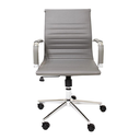 Ver imagem 2 de Cadeira Escritório Cinza Diretor Eames Couro 3301 Baixa