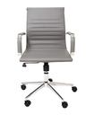 Ver imagem 2 de Cadeira Escritório Cinza Diretor Eames Couro 3301 Baixa