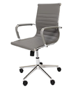 Ver imagem 1 de Cadeira Escritório Cinza Diretor Eames Couro 3301 Baixa