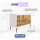 Ver imagem 3 de Kit Gêmeos Berço Americano Isis Branco/savana com Colchões Supreme - Reller Móveis