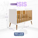 Ver imagem 5 de Kit Gêmeos Berço Americano Isis Branco/savana com Colchões Supreme - Reller Móveis