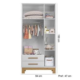 Quarto de Bebê Completo Branco Acetinado + Colchão Gazin Patoti Móveis - 2