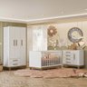 Quarto de Bebê Completo Branco Acetinado + Colchão Gazin Patoti Móveis - 1