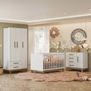 Ver imagem 1 de Quarto de Bebê Completo Branco Acetinado + Colchão Gazin Patoti Móveis