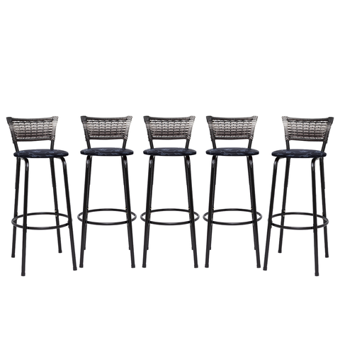 Kit 5 Banquetas Alta para Cozinha Junco Degradê Bancada Bistrô Balcão Ilhas Área Gourmet Piscina