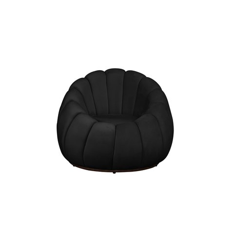 Poltrona Decorativa Concha Veludo Preto - Montanaris Decor