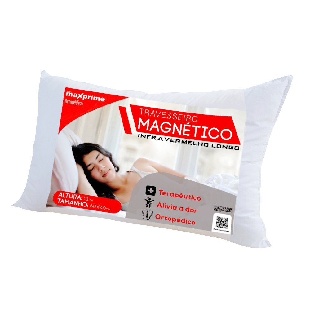 Travesseiro Magnético Ortopédico Maxprime Espuma Flocos