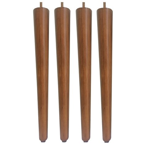 Kit 4 Pé Palito Madeira 50cm Amêndoa Marrom Claro