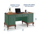 Ver imagem 6 de Escrivaninha Hannover 2 Portas e 2 Gavetas Divisor de Ambiente 60813 Linz Moveis -verde Musgo/imbuia