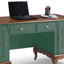 Ver imagem 4 de Escrivaninha Hannover 2 Portas e 2 Gavetas Divisor de Ambiente 60813 Linz Moveis -verde Musgo/imbuia