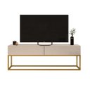 Ver imagem 2 de Rack Bancada para Tv até 50 Polegadas C/ 2 Gavetas Estilo Industrial Design Vintage:off White