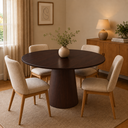 Ver imagem 2 de Mesa de Jantar Redonda 150cm - MDF Tabaco
