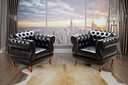 Ver imagem 2 de Kit 02 Poltronas Chesterfield Elisabeth Duquesa Capitonê - Couríssimo Preto