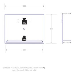Painel Suspenso Florence Branco Absoluto para TV até 42” - Zanzini Móveis - 3