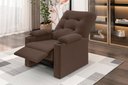 Ver imagem 1 de Poltrona Columbia Retrátil e Reclinável Porta Copos Suede Marrom - Xflex Sofás