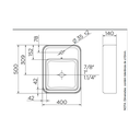 Ver imagem 2 de Cuba de Apoio Retangular com Mesa Lateral Rt12 500x400x140mm White - Docol Louças Docol Louças