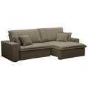 Ver imagem 1 de Sofá Retrátil Reclinável para Sala 3 Lugares 250cm Varsov F04 Veludo Amêndoa - Lyam Decor