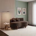 Ver imagem 1 de Sofá Decorativo Curvo Orgânico Living Boucle Marrom - Montanaris Decor