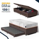 Ver imagem 4 de Bicama Box Baú com Colchão Ortopédico de Espuma D33 a Vácuo Sonno Full - Lucas Home - Solteiro