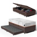 Ver imagem 3 de Bicama Box Baú com Colchão Ortopédico de Espuma D33 a Vácuo Sonno Full - Lucas Home - Solteiro