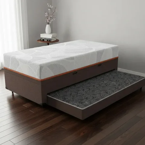Bicama Box Baú com Colchão Ortopédico de Espuma D33 a Vácuo Sonno Full - Lucas Home - Solteiro