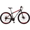 Bicicleta Aro 29 Spaceline Venus 21v Aço Freio a Disco Preto Vermelho e Branco Tam: 17 - 1