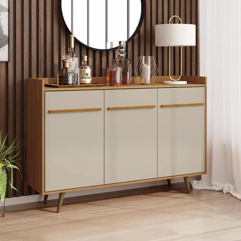 Aparador Buffet Sala de Jantar Retrô Moscou B02 Cinamomo Off White - Lyam Decor