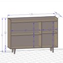 Ver imagem 5 de Aparador Buffet Sala de Jantar Retrô Moscou B02 Cinamomo Off White - Lyam Decor
