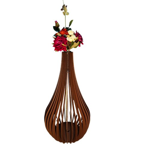 Vaso de Chão Decorativo Grande Capadócia Mdf:marrom/90x40cm