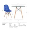 Kit - Mesa de Vidro Eames 90 Cm + 4 Cadeiras Eames Botonê Azul Cadeiras Azul - 10