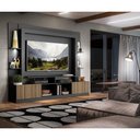 Ver imagem 2 de Estante Tv 65" Com Leds Berlim Multimóveis V3392 Preta/Madeirada Preto/Madeirado