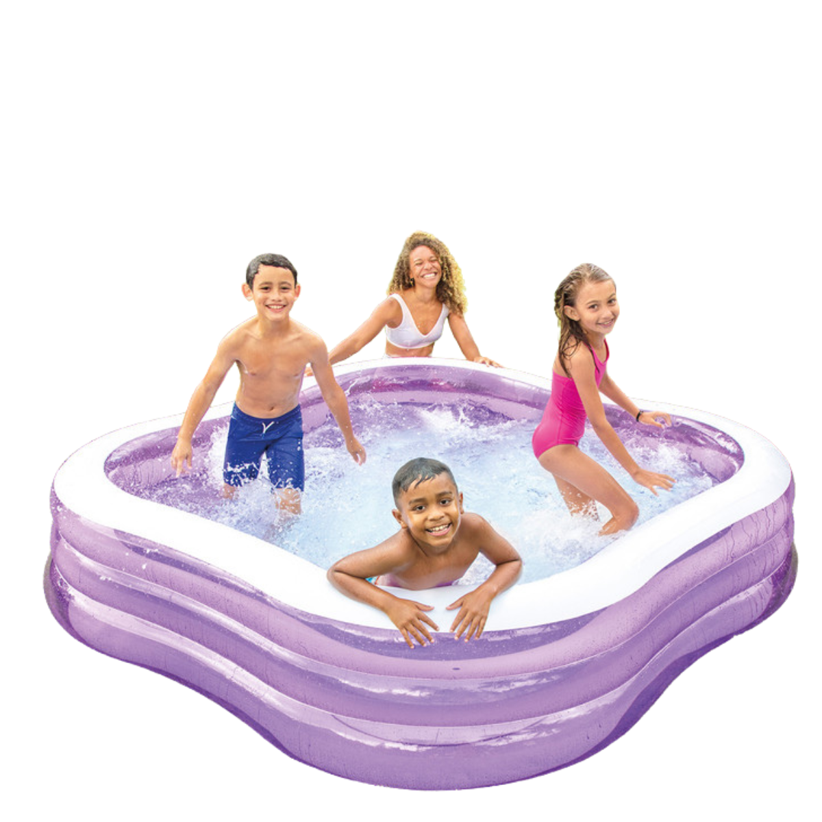 Piscina Inflável Familiar Intex Grande 1.350l 229x229x56cm:roxo - 8